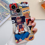 Painted Pattern Precise Hole PC Phone Case, For iPhone 14