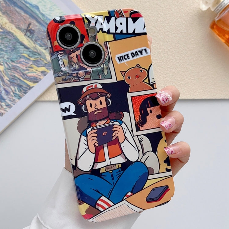 Painted Pattern Precise Hole PC Phone Case, For iPhone 14
