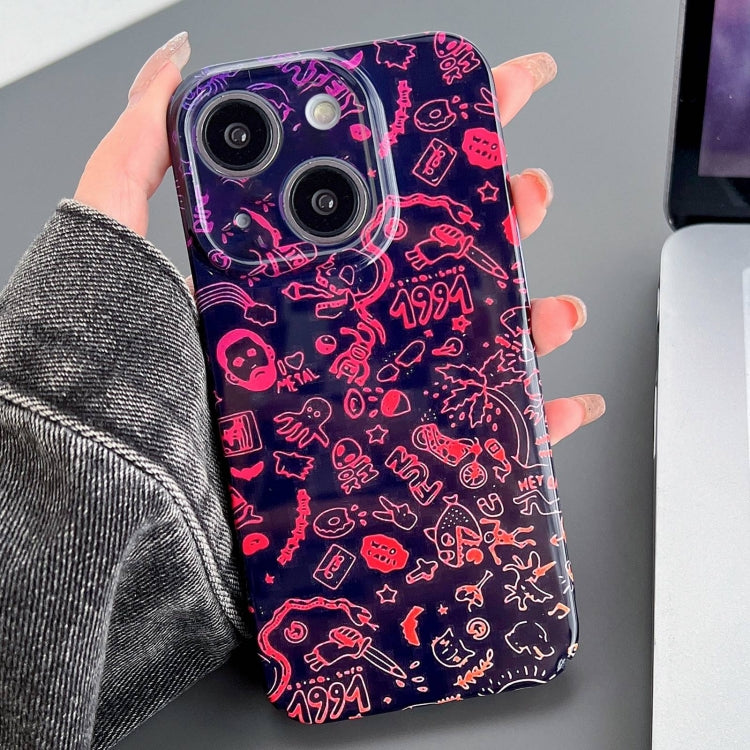 Painted Pattern Precise Hole PC Phone Case, For iPhone 14
