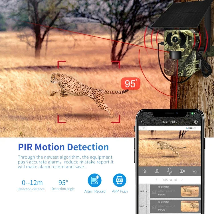 ESCAM QF380 4MP Network Solar PIR Alert Smart Wildlife Hunting Camera, EU Version, AU Version, US Version