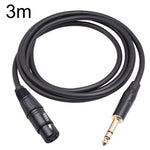 6.35mm 1/4 TRS Male to XLR 3pin Female Microphone Cable, 1m, 1.8m, 3m, 5m, 10m