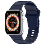 Square Buckle Armor Style Silicone Watch Band, For Apple Watch 7 41mm, For Apple Watch 7 45mm, For Apple Watch SE 40mm