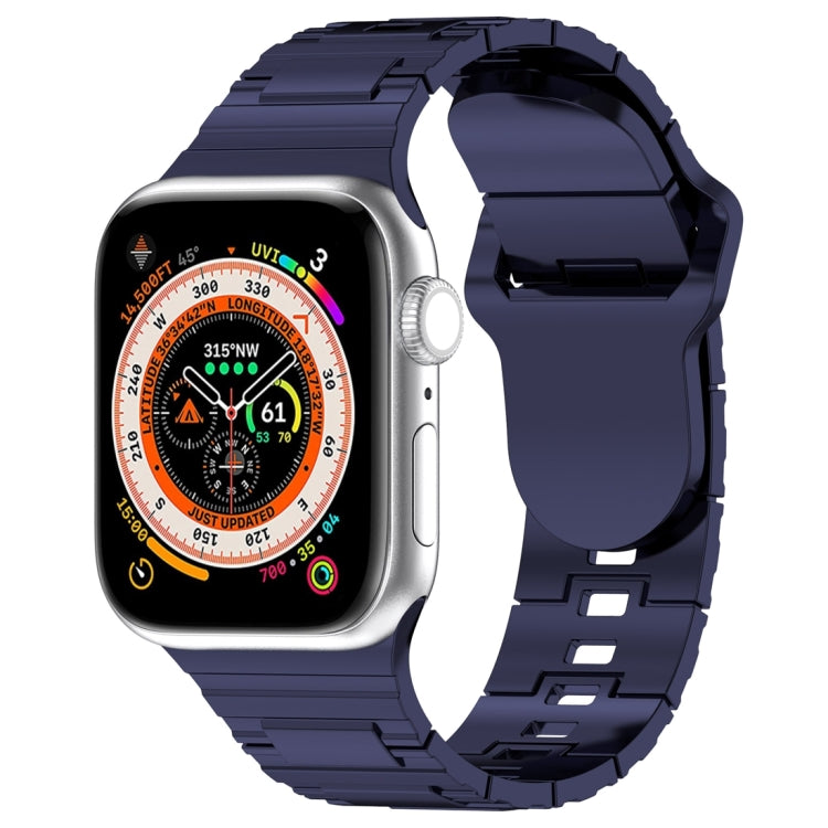 Square Buckle Armor Style Silicone Watch Band, For Apple Watch 7 41mm, For Apple Watch 7 45mm, For Apple Watch SE 40mm