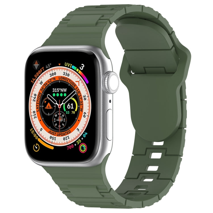 Square Buckle Armor Style Silicone Watch Band, For Apple Watch 5 44mm, For Apple Watch 5 40mm, For Apple Watch 4 44mm