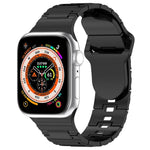 Square Buckle Armor Style Silicone Watch Band, For Apple Watch 3 42mm, For Apple Watch 2 42mm, For Apple Watch 2 38mm