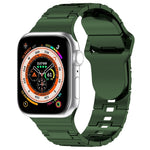Square Buckle Armor Style Silicone Watch Band, For Apple Watch SE 2023 44mm, For Apple Watch Ultra 49mm, For Apple Watch 8 41mm