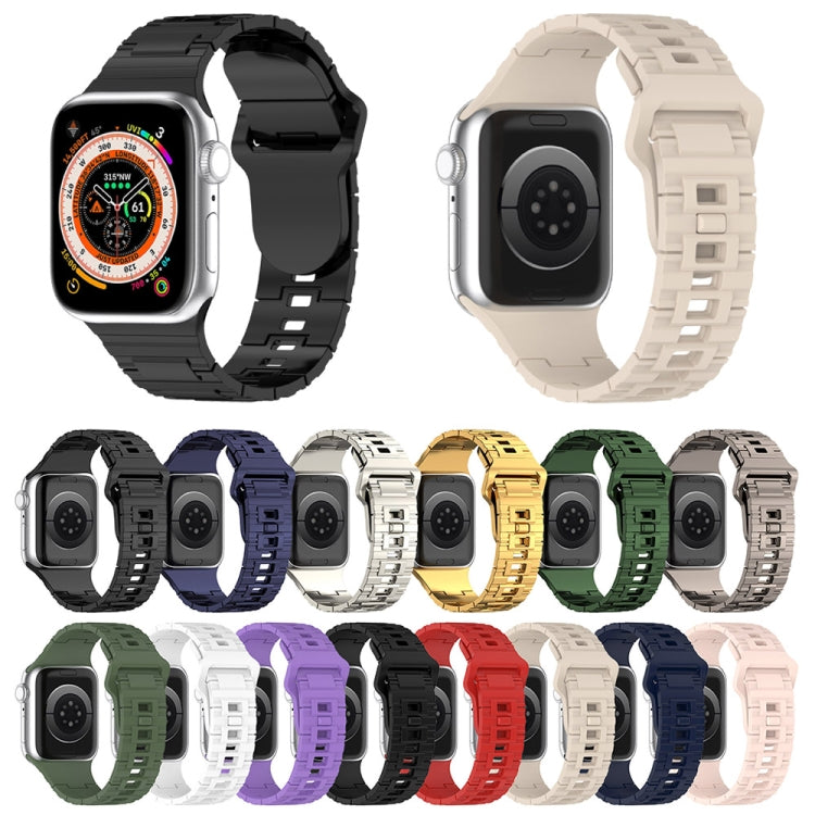 Square Buckle Armor Style Silicone Watch Band, For Apple Watch 4 40mm, For Apple Watch SE 2023 40mm, For Apple Watch 3 38mm