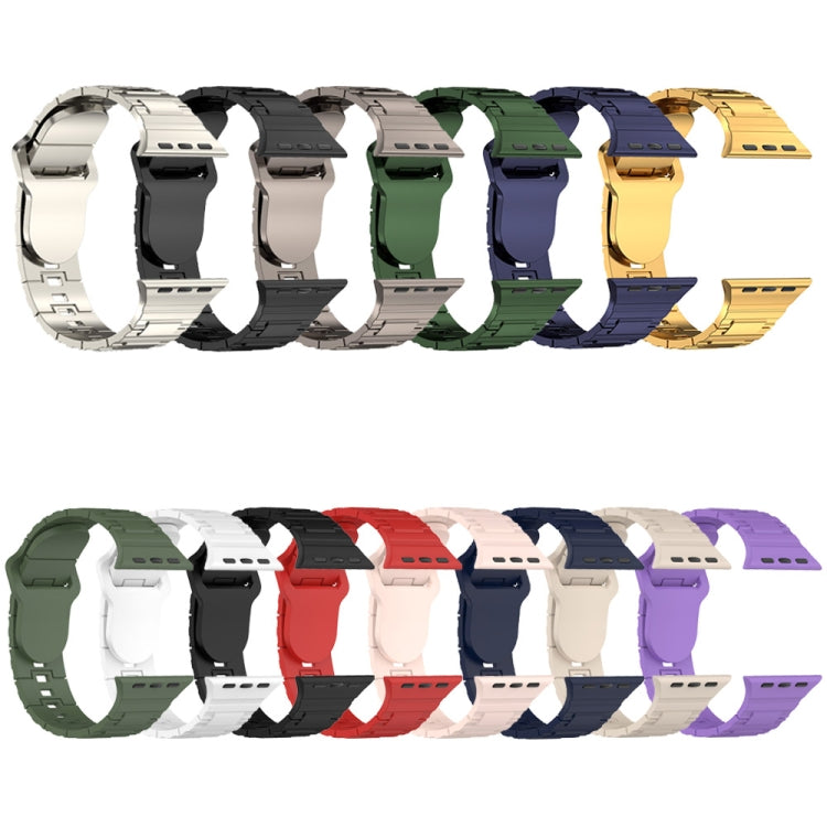 Square Buckle Armor Style Silicone Watch Band, For Apple Watch SE 2023 44mm, For Apple Watch Ultra 49mm, For Apple Watch 8 41mm