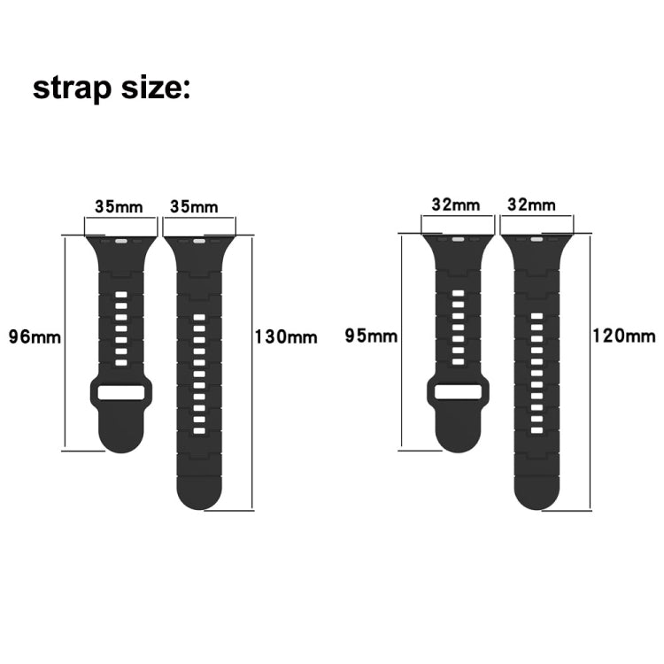 Square Buckle Armor Style Silicone Watch Band, For Apple Watch 3 42mm, For Apple Watch 2 42mm, For Apple Watch 2 38mm