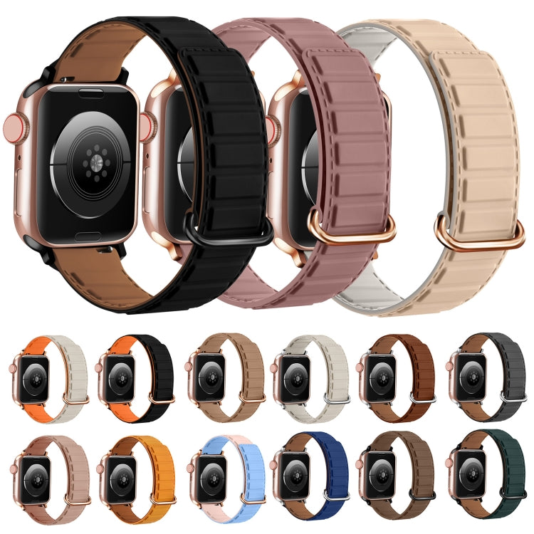 Reverse Buckle Magnetic Silicone Watch Band, For Apple Watch Series 9 41mm, For Apple Watch Ultra 49mm, For Apple Watch Series 8 41mm