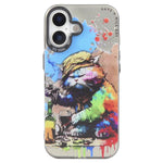 Animal Pattern Oil Painting Series PC + TPU Phone Case, For iPhone 16 Plus