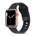 Square Buckle Stripes Silicone Watch Band, For Apple Watch SE 2023 44mm, For Apple Watch SE 2023 40mm