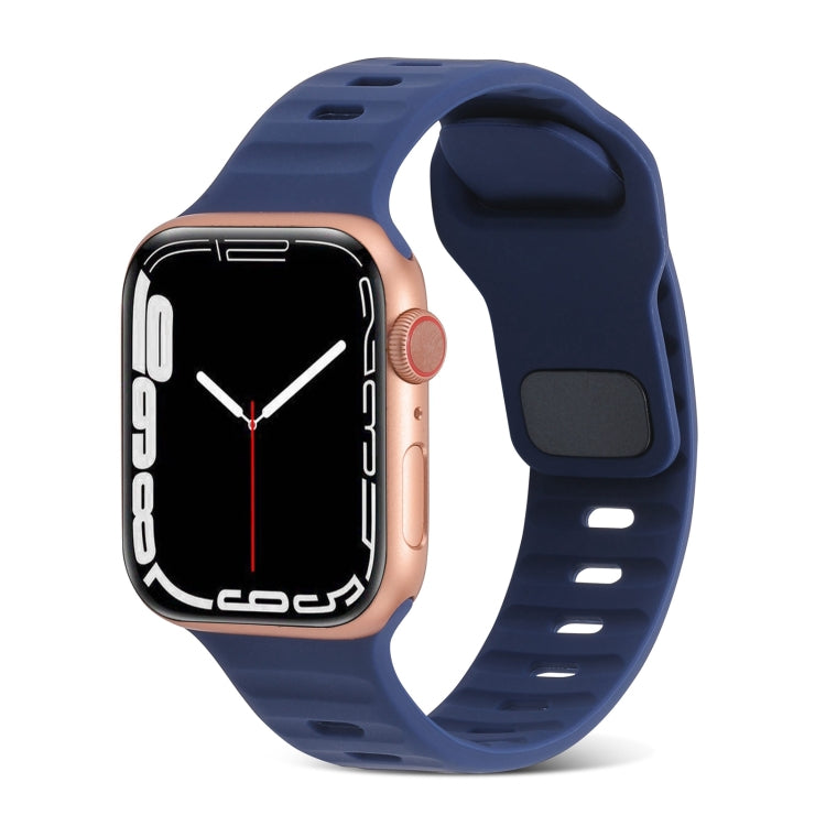 Square Buckle Stripes Silicone Watch Band, For Apple Watch SE 2023 44mm, For Apple Watch SE 2023 40mm