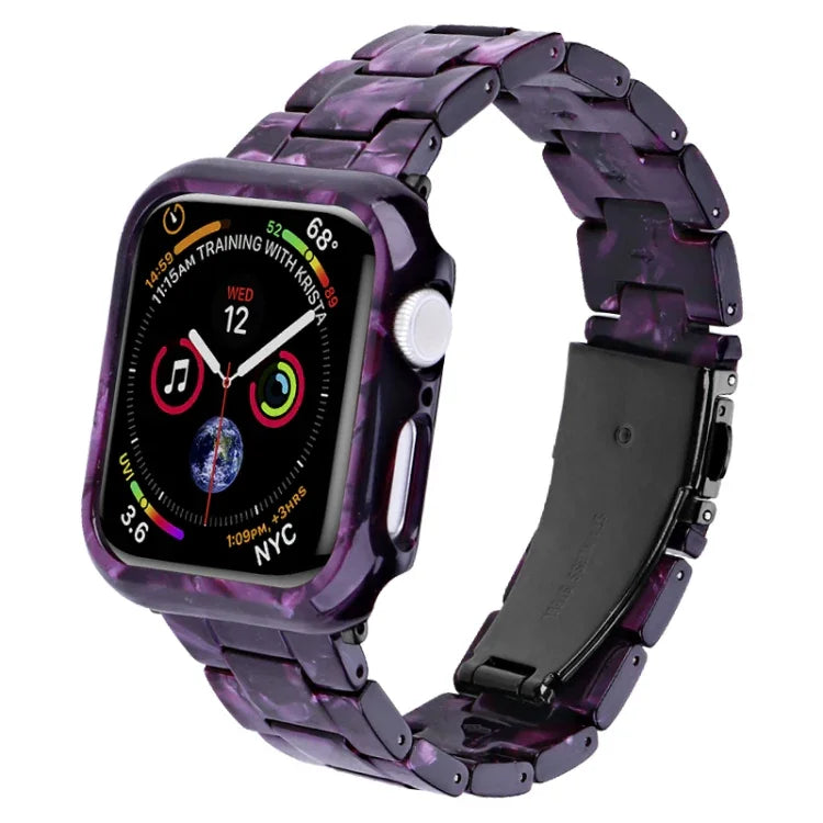 Printed Resin PC Watch Band Case Kit, For Apple Watch Series 6/5/4/SE 44mm, For Apple Watch Series 6/5/4/SE 40mm, For Apple Watch Series 9 / 8 / 7 45mm, For Apple Watch Series 9 / 8 / 7 41mm
