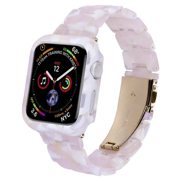 Printed Resin PC Watch Band Case Kit, For Apple Watch Series 6/5/4/SE 44mm, For Apple Watch Series 6/5/4/SE 40mm, For Apple Watch Series 9 / 8 / 7 45mm, For Apple Watch Series 9 / 8 / 7 41mm