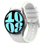 Leather Silicone Watch Band, For Samsung Galaxy Watch 6 / 6 Classic