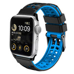 Twill Dual-row Buckle Silicone Watch Band, For Apple Watch SE 40mm, For Apple Watch SE 44mm, For Apple Watch Series 7 41mm, For Apple Watch Series 7 45mm, For Apple Watch Series 6 40mm