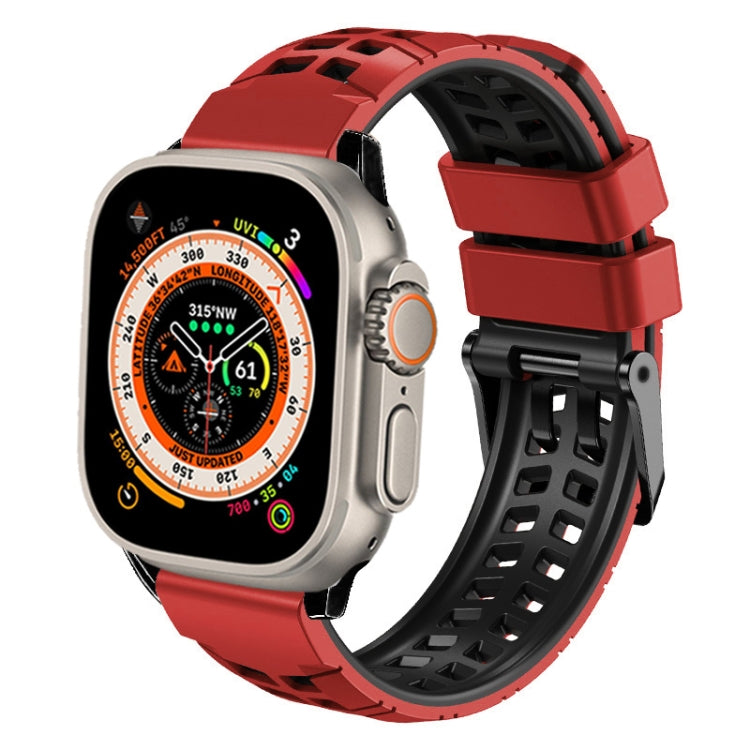 Twill Dual-row Buckle Silicone Watch Band, For Apple Watch Ultra 49mm, For Apple Watch SE 2023 44mm, For Apple Watch SE 2023 40mm, For Apple Watch Ultra 2 49mm, For Apple Watch Series 9 45mm