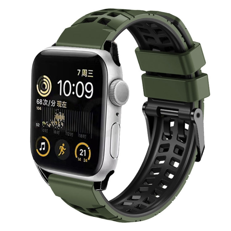 Twill Dual-row Buckle Silicone Watch Band, For Apple Watch Ultra 49mm, For Apple Watch SE 2023 44mm, For Apple Watch SE 2023 40mm, For Apple Watch Ultra 2 49mm, For Apple Watch Series 9 45mm