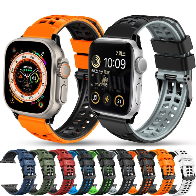 Twill Dual-row Buckle Silicone Watch Band, For Apple Watch SE 40mm, For Apple Watch SE 44mm, For Apple Watch Series 7 41mm, For Apple Watch Series 7 45mm, For Apple Watch Series 6 40mm
