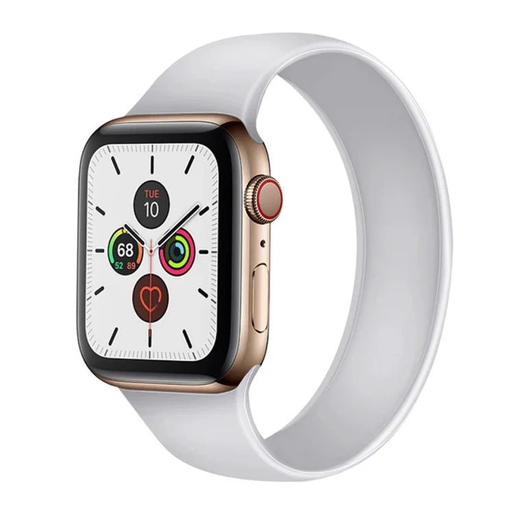 For Apple Watch Series 5 & 4 44mm / 3 & 2 & 1 42mm Solid Color Elastic Silicone Replacement Wrist Strap Watchband, Size:S 130mm, S 130mm, Size:M 143mm, M 143mm, Size:L 156mm, L 156mm