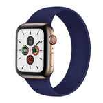 For Apple Watch Series 5 & 4 44mm / 3 & 2 & 1 42mm Solid Color Elastic Silicone Replacement Wrist Strap Watchband, Size:S 130mm, S 130mm, Size:M 143mm, M 143mm, Size:L 156mm, L 156mm