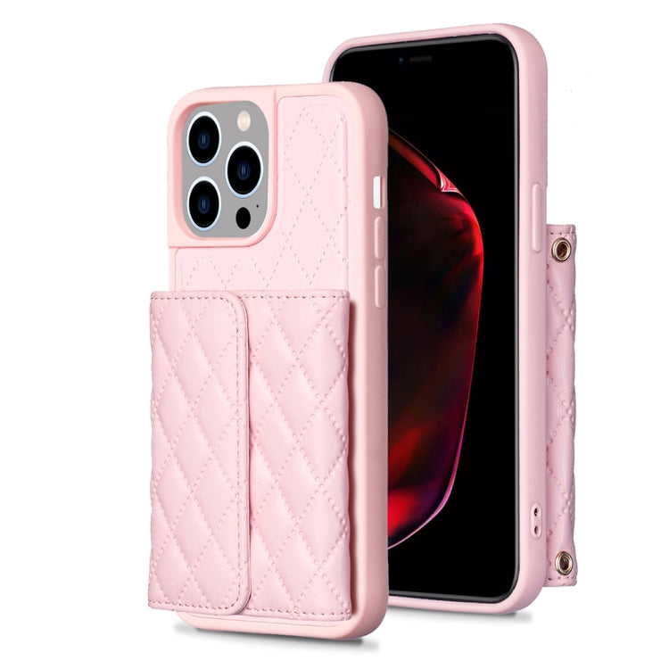 Horizontal Wallet Rhombic Leather Phone Case, For iPhone 15 Pro Max, For iPhone 15 Pro, For iPhone 15 Plus, For iPhone 15