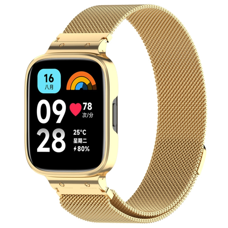 2 in 1 Milan Metal Watch Band with Watch Frame, For Redmi Watch 3 Lite / Watch 3 Active