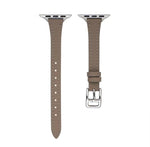 T-shaped Slim Genuine Leather Watch Band, For Apple Watch Series 10 46mm, For Apple Watch Series 10 42mm, For Apple Watch SE 2023 44mm, For Apple Watch SE 2023 40mm, For Apple Watch Ultra 2 49mm, For Apple Watch Series 9 45mm