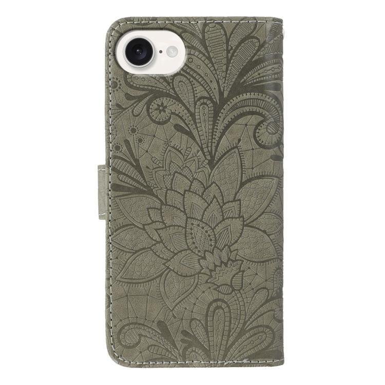 Lace Flower Embossing Flip Leather Phone Case, For iPhone 17e / 16e, For iPhone 17 Pro Max, For iPhone 17 Pro, For iPhone 17, For iPhone Air, For iPhone 16 Pro Max, For iPhone 16 Pro, For iPhone 16 Plus