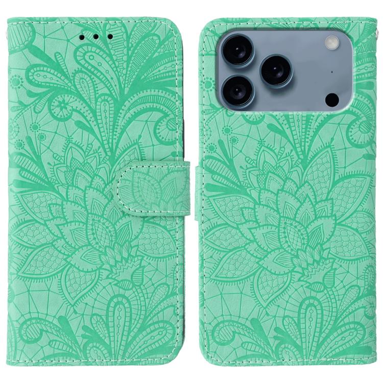 Lace Flower Embossing Flip Leather Phone Case, For iPhone 17e / 16e, For iPhone 17 Pro Max, For iPhone 17 Pro, For iPhone 17, For iPhone Air, For iPhone 16 Pro Max, For iPhone 16 Pro, For iPhone 16 Plus