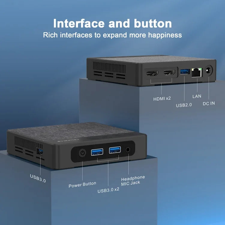 GXMO N42 Windows 11 Intel Gemini Lake N4020C Mini PC NVME SSD WiFi Mini Desktop Computer, 4GB+64GB, 4GB+64GB+256GB