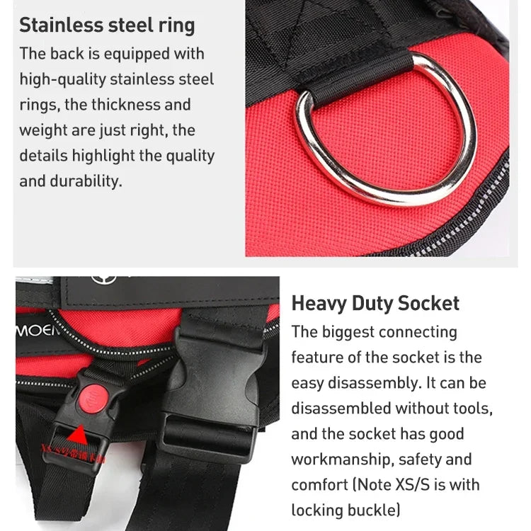 Pet Dog Anti Sprint Oxford Cloth K9 Chest Strap Traction Rope Strap, M for 13-23kg, L for 23-30kg, XL for 28-40kg, XXL for 40-70kg, S for 6-14kg
