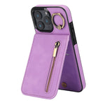 Retro Ring and Zipper RFID Card Slot Phone Case, For iPhone 17e / 16e, For iPhone 17 Pro Max, For iPhone 17 Pro, For iPhone 17, For iPhone Air, For iPhone 16 Pro Max