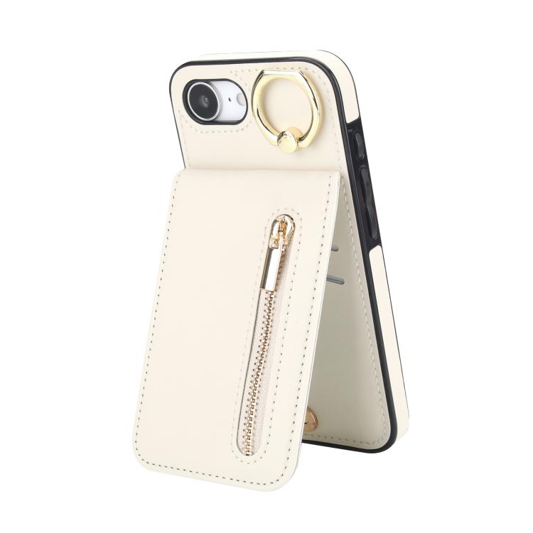 Retro Ring and Zipper RFID Card Slot Phone Case, For iPhone 17e / 16e, For iPhone 17 Pro Max, For iPhone 17 Pro, For iPhone 17, For iPhone Air, For iPhone 16 Pro Max