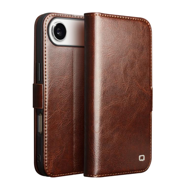 QIALINO Classic 103 Buckle Genuine Leather Phone Case, For iPhone 17e / 16e, For iPhone 17 Pro Max, For iPhone 17 Pro, For iPhone 17, For iPhone Air, For iPhone 15 Pro Max, For iPhone 15 Plus, For iPhone 15