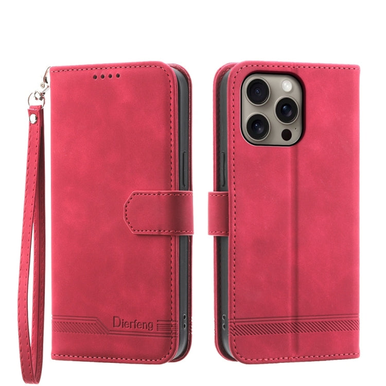 Dierfeng Dream Line TPU Hybrid PU Leather Phone Case, For iPhone 17 Pro Max, For iPhone 17 Pro, For iPhone 17, For iPhone Air, For iPhone 16e, For iPhone 16 Pro Max, For iPhone 16 Pro, For iPhone 16 Plus