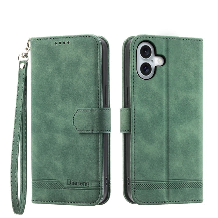 Dierfeng Dream Line TPU Hybrid PU Leather Phone Case, For iPhone 17 Pro Max, For iPhone 17 Pro, For iPhone 17, For iPhone Air, For iPhone 16e, For iPhone 16 Pro Max, For iPhone 16 Pro, For iPhone 16 Plus