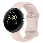 For Google Pixel Watch 4 / 3 / 2 / 1 41mm Solid Color Silicone Watch Band, S Size, L Size