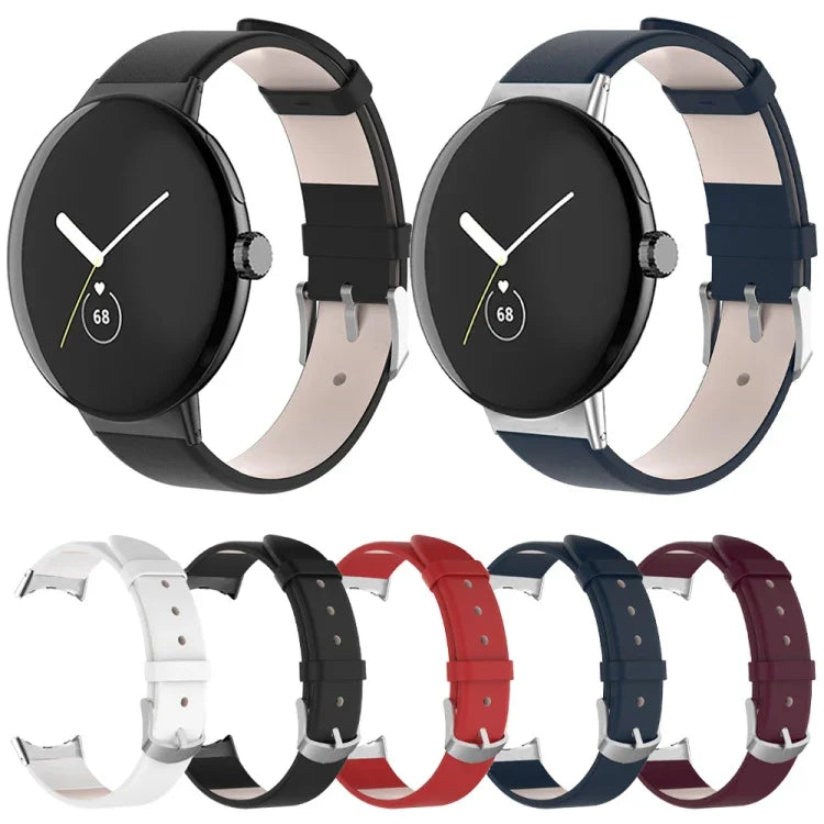 Leather Watch Band, For Google Pixel Watch 4 / 3 / 2 / 1 41mm