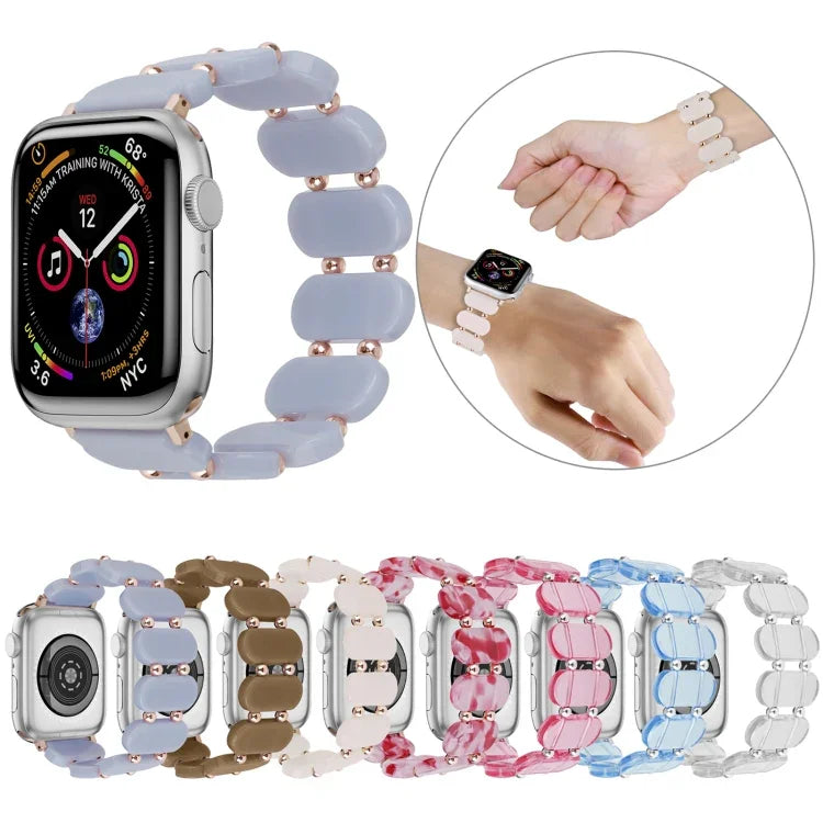 Stretch Resin Watch Band, For Apple Watch Series 4 44mm, For Apple Watch Series 4 40mm, For Apple Watch Series 3 38mm, For Apple Watch Series 3 42mm, For Apple Watch Series 2 42mm, For Apple Watch Series 2 38mm