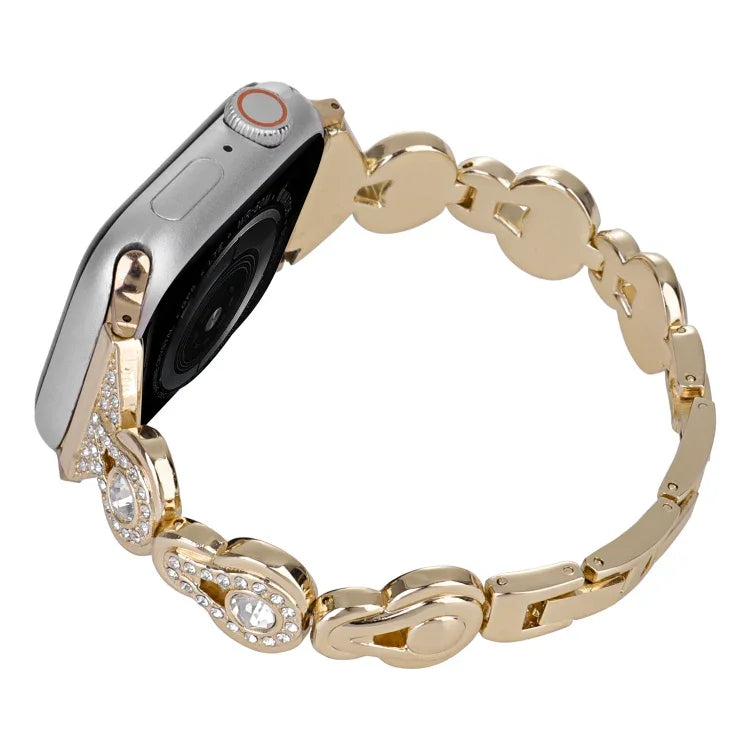 Gourd Diamond Metal Watch Band, For Apple Watch Series 4 44mm, For Apple Watch Series 4 40mm, For Apple Watch Series 3 38mm, For Apple Watch Series 3 42mm, For Apple Watch Series 2 42mm, For Apple Watch Series 2 38mm, For Apple Watch 42mm              ...