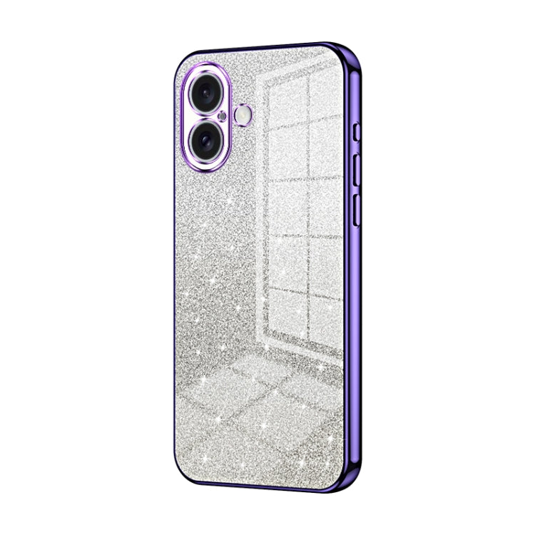 Gradient Glitter Powder Electroplated Phone Case, For iPhone 16 Pro, For iPhone 16 Plus, For iPhone 16, For iPhone 15 Pro Max, For iPhone 15 Pro, For iPhone 15 Plus