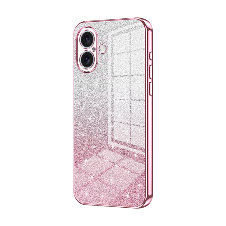 Gradient Glitter Powder Electroplated Phone Case, For iPhone 16 Pro, For iPhone 16 Plus, For iPhone 16, For iPhone 15 Pro Max, For iPhone 15 Pro, For iPhone 15 Plus