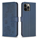 Four-leaf Embossed Leather Phone Case, For iPhone 7 / 8 / SE 2022, For iPhone 13 Pro Max, For iPhone 13 Pro, For iPhone 13, For iPhone 12 / 12 Pro, For iPhone 12 Pro Max, For iPhone 11 Pro Max, For iPhone 11