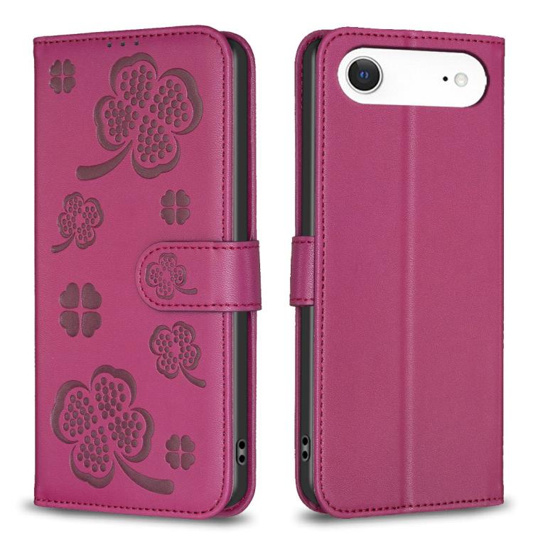 Four-leaf Embossed Leather Phone Case, For iPhone 18 Pro/17 Pro, For iPhone 18 Pro Max/17 Pro Max, For iPhone 17, For iPhone 17 Air, For iPhone 16 Pro Max, For iPhone 16 Pro, For iPhone 16 Plus, For iPhone 16