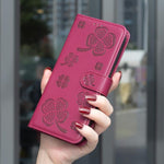 Four-leaf Embossed Leather Phone Case, For iPhone 18 Pro/17 Pro, For iPhone 18 Pro Max/17 Pro Max, For iPhone 17, For iPhone 17 Air, For iPhone 16 Pro Max, For iPhone 16 Pro, For iPhone 16 Plus, For iPhone 16