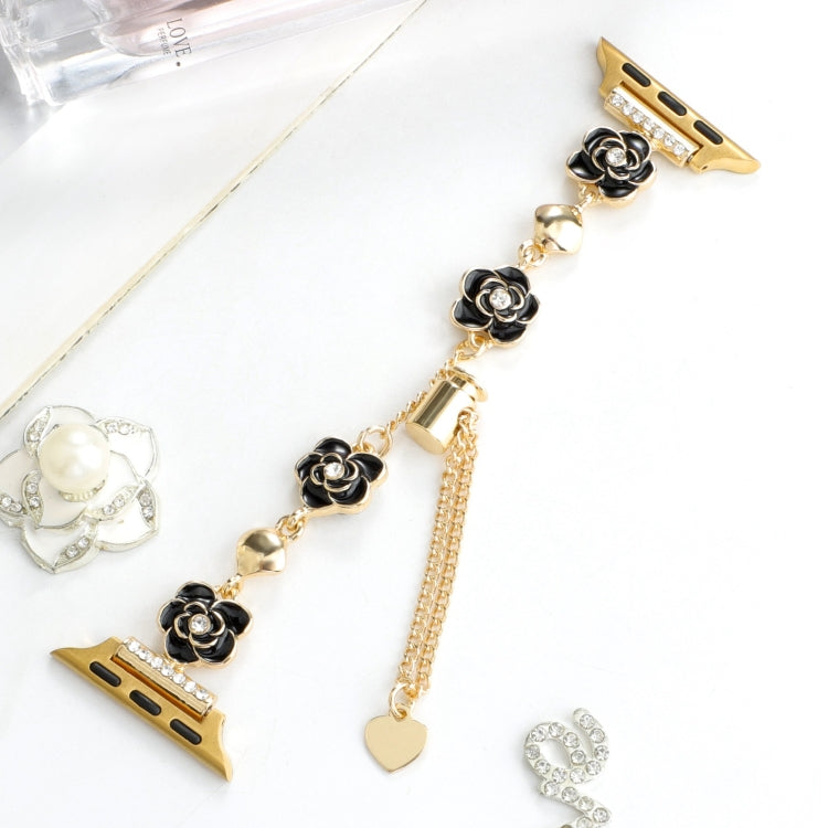 Camellia Metal Chain Bracelet Watch Band, For Apple Watch SE 40mm, For Apple Watch SE 44mm, For Apple Watch Series 6 40mm, For Apple Watch Series 6 44mm, For Apple Watch Series 5 44mm, For Apple Watch Series 5 40mm, For Apple Watch Series 4 44mm       ...