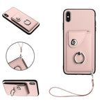 Organ Card Bag Ring Holder PU Phone Case with Lanyard, For iPhone XS / X, For iPhone XR, For iPhone XS Max, For iPhone 8 Plus / 7 Plus