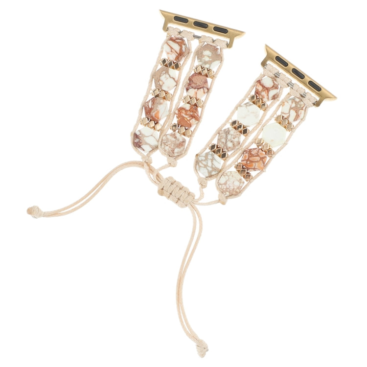 Hexagonal Stones Drawstring Chain Watch Band, For Apple Watch SE 40mm, For Apple Watch SE 44mm, For Apple Watch Series 6 40mm, For Apple Watch Series 6 44mm, For Apple Watch Series 5 44mm, For Apple Watch Series 5 40mm, For Apple Watch Series 4 44mm   ...